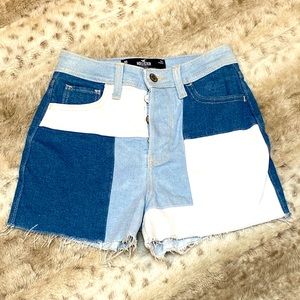 Hollister Patchwork Jean Shorts, Size 00, w23